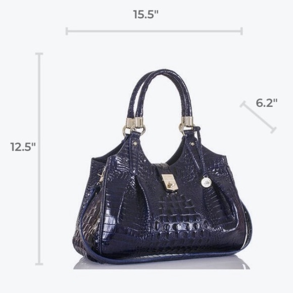 BRAHMIN SET - Elisa Ink Hobo + Checkbook Wallet + Sand Dollar Tassel - Picture 15 of 16